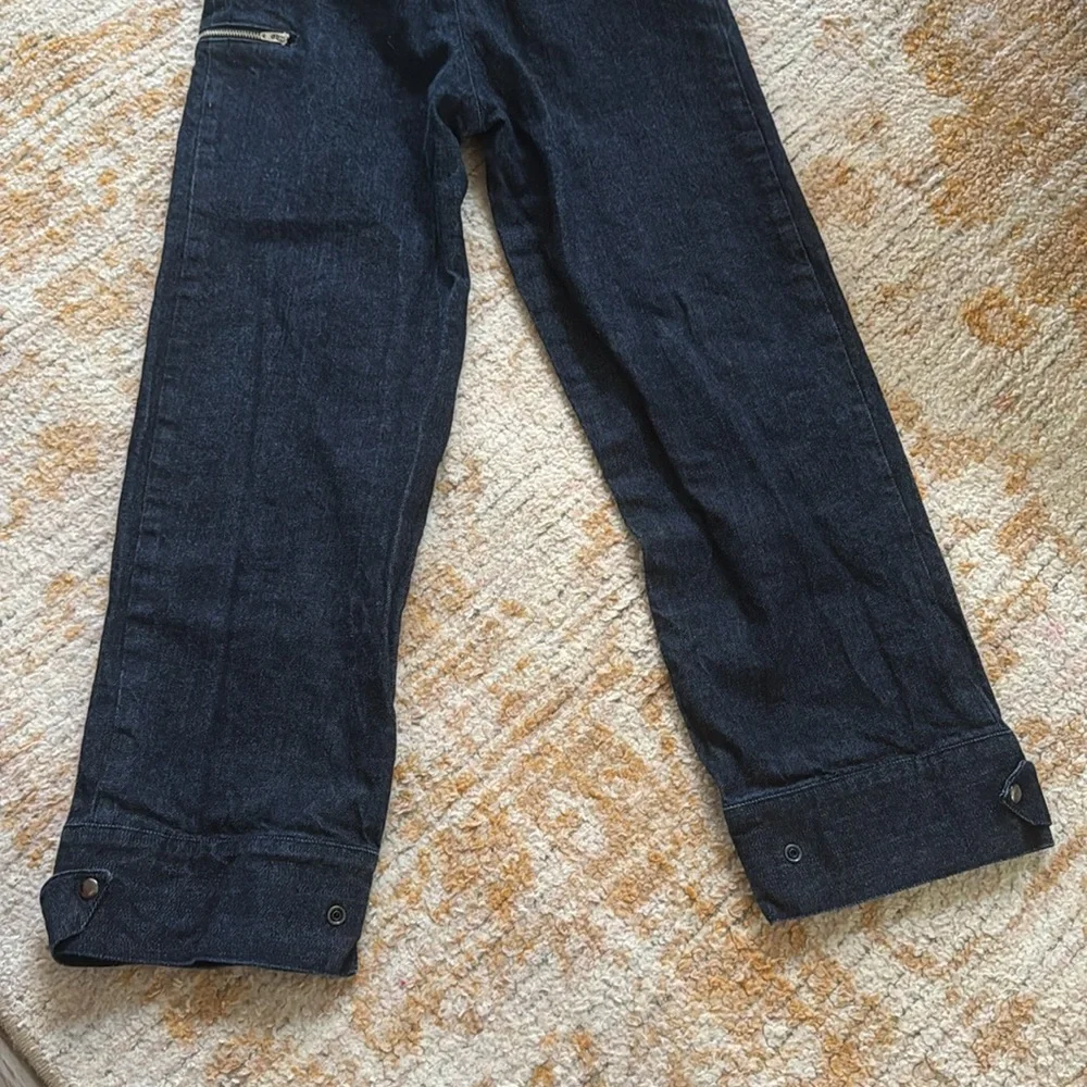Moshi Moshi Deep Blue Cargo Zip Pocket Adjustable‎ Grunge Jeans Women’s Size XS
